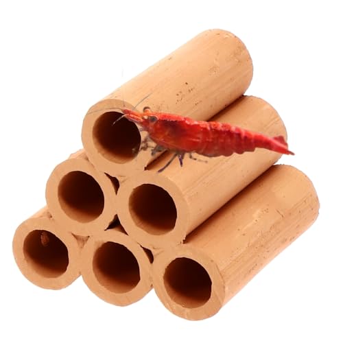 GarPet Aquariendeko Pyramide 6er Garnelenröhre Aquarium Deko Garnelen Garnelenhöhle Krebshöhle Welsröhre Laichröhre Keramik Ton Terracotta von GarPet