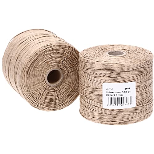 Bindfaden 500 g 1mm poliert 500 m Juteschnur Jute Paketschnur Gartenschnur Bastelschnur Garten Garn Kordel Zwirn Pflanzschnur Jutegarn Naturgarn von GarPet