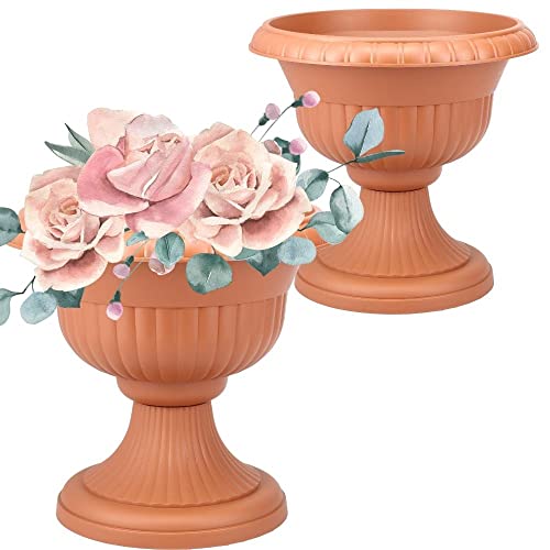 GarPet Blumentopf mit Ständer Blumensäule Standfuß Pflanztopf Grabvase Blumenständer Terracotta von GarPet