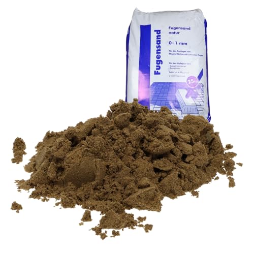 Fugensand 25 kg 0,1-1,0 mm Quarzsand Fugensand Fugenfüller Splitt Pflastersand Fugen Sand Pflasterstein Einkehrsand Pflasterfugen von GarPet