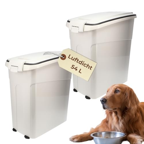 GarPet 2x Futtertonne Luftdicht mit Deckel Futtertonne Pferd Hund Hundefutter Aufbewahrung Hundefutter Box Trockenfutter Aufbewahrung Futterbox 54 L von GarPet