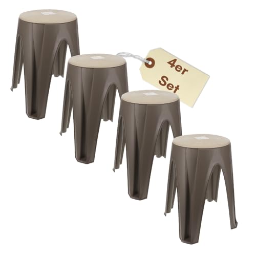 GarPet 4X Hocker Schminktisch Duschhocker Sitzhocker mit drehbarer Sitzfläche Schminkstuhl Drehhocker Schminkhocker Sitzhocker rund für Kosmetik Bad Küchen Praxis von GarPet