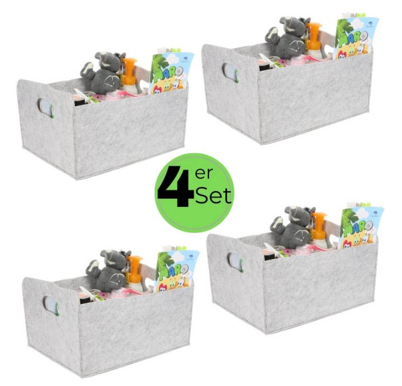 GarPet Aufbewahrungsbox 4x Aufbewahrungsbox faltbar Stoff Box Aufbewahrungskorb Filzkorb von GarPet