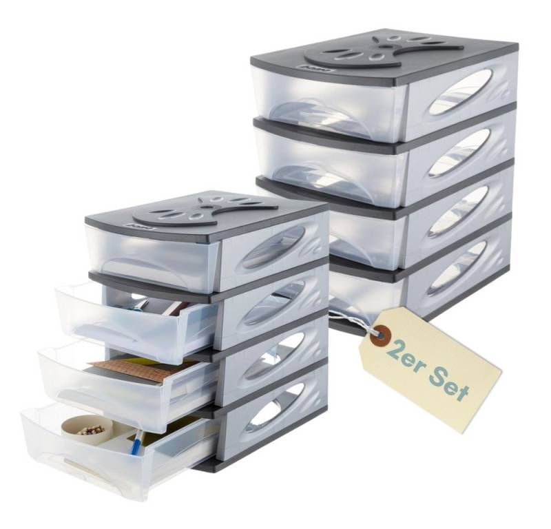GarPet Auflagenbox 2x Briefablage Büro Dokument Ablage Box Fächer A4 Organizer stapelbar von GarPet
