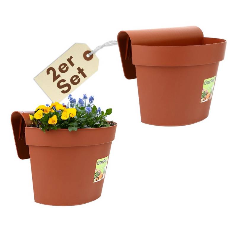 GarPet Balkonkasten 2er Set Geländertopf Balkon Wasserspeicher Blumentopf Terracotta GarPet Balkonkasten 2er Set Geländertopf Balkon Wasserspeicher Blumentopf Terracotta von GarPet