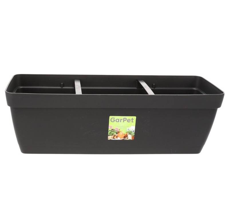 GarPet Balkonkasten Blumenkasten mit Halterung - Wasserspeicher 50 cm anthrazit von GarPet
