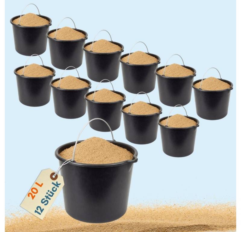 GarPet Baueimer Baueimer mit Henkel 12L 20L Mörtel Wasser Putz Maurer Garten Eimer, (12-tlg) von GarPet