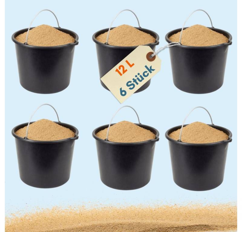 GarPet Baueimer Baueimer mit Henkel 12L 20L Mörtel Wasser Putz Maurer Garten Eimer, (6-tlg) von GarPet