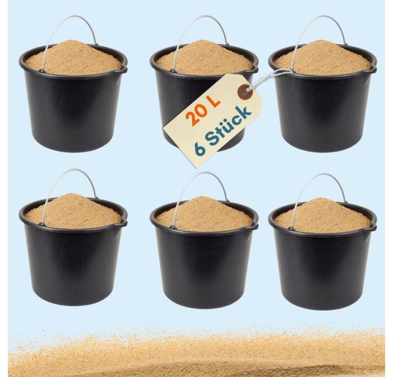 GarPet Baueimer Baueimer mit Henkel 12L 20L Mörtel Wasser Putz Maurer Garten Eimer, (6-tlg) von GarPet