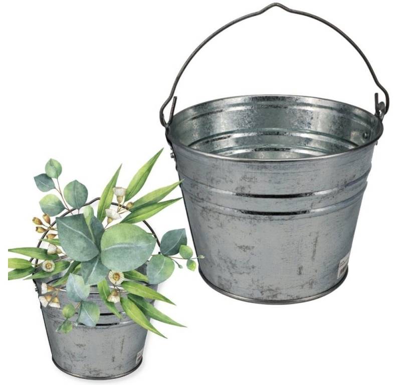 GarPet Baueimer Zinkeimer Blecheimer verzinkt Wassereimer Metall Deko Asche Eimer, (1-tlg) von GarPet