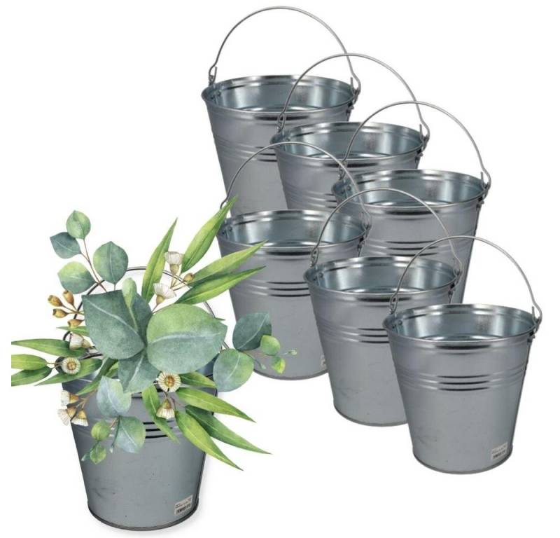 GarPet Baueimer Zinkeimer Blecheimer verzinkt Wassereimer Metall Deko Asche Eimer, (6-tlg) von GarPet