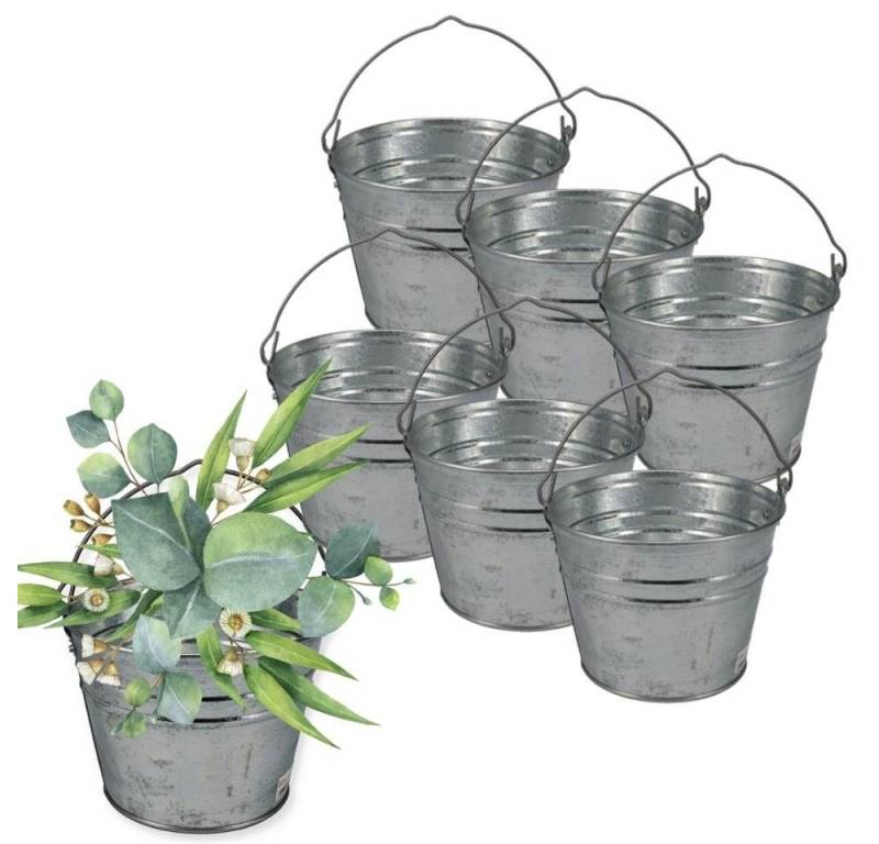 GarPet Baueimer Zinkeimer Blecheimer verzinkt Wassereimer Metall Deko Asche Eimer, (6-tlg) von GarPet