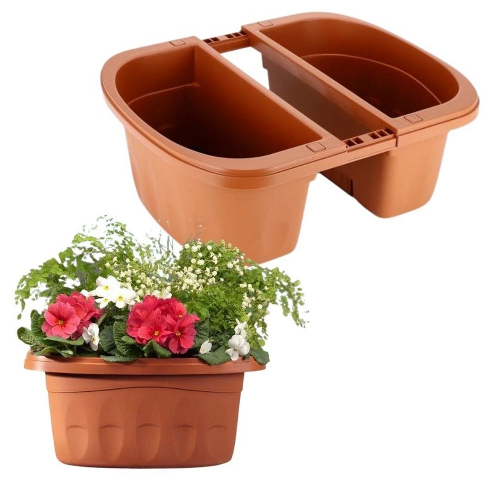 GarPet Blumenkasten Geländerkasten Beidseitg terracotta 40 cm von GarPet