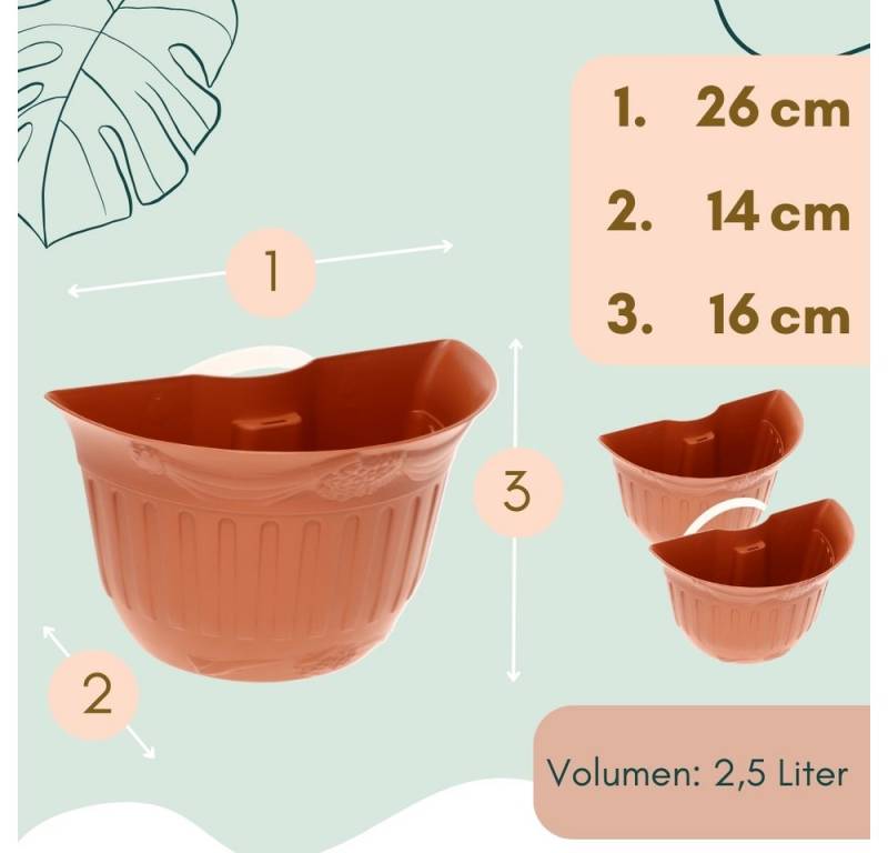 GarPet Blumentopf Blumentopf für Regenrohr 2er Set Wandtopf Wand Pflanztopf terracotta von GarPet
