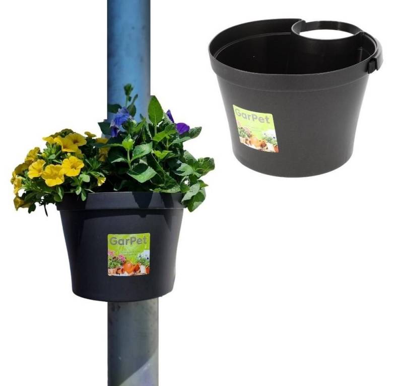 GarPet Blumentopf Blumentopf für Regenrohr Regenrinne Fallrohr Pflanztopf Anthrazit von GarPet
