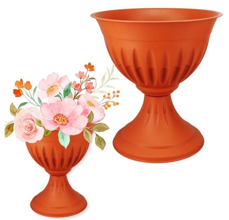 GarPet Blumentopf Blumentopf mit Ständer Blumensäule Standfuß Pflanztopf Blumenständer von GarPet