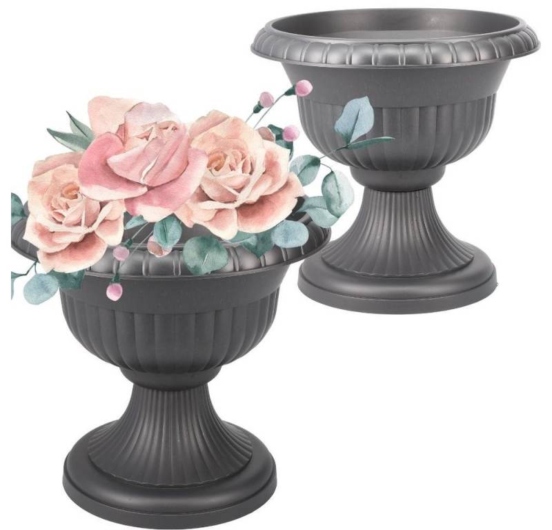 GarPet Blumentopf Blumentopf mit Ständer Blumensäule Standfuß Pflanztopf Blumenständer von GarPet
