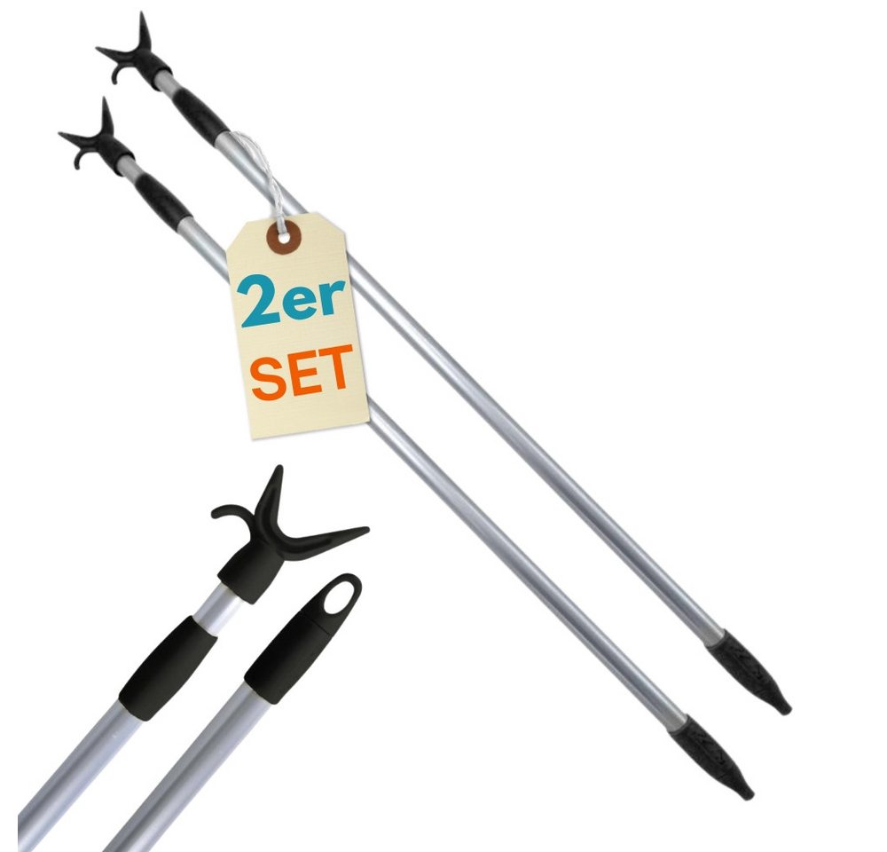 GarPet Garderobenstange 2er Set Teleskopstange mit Haken Aufhängehilfe Schrankstange GarPet Garderobenstange 2er Set Teleskopstange mit Haken Aufhängehilfe Schrankstange von GarPet