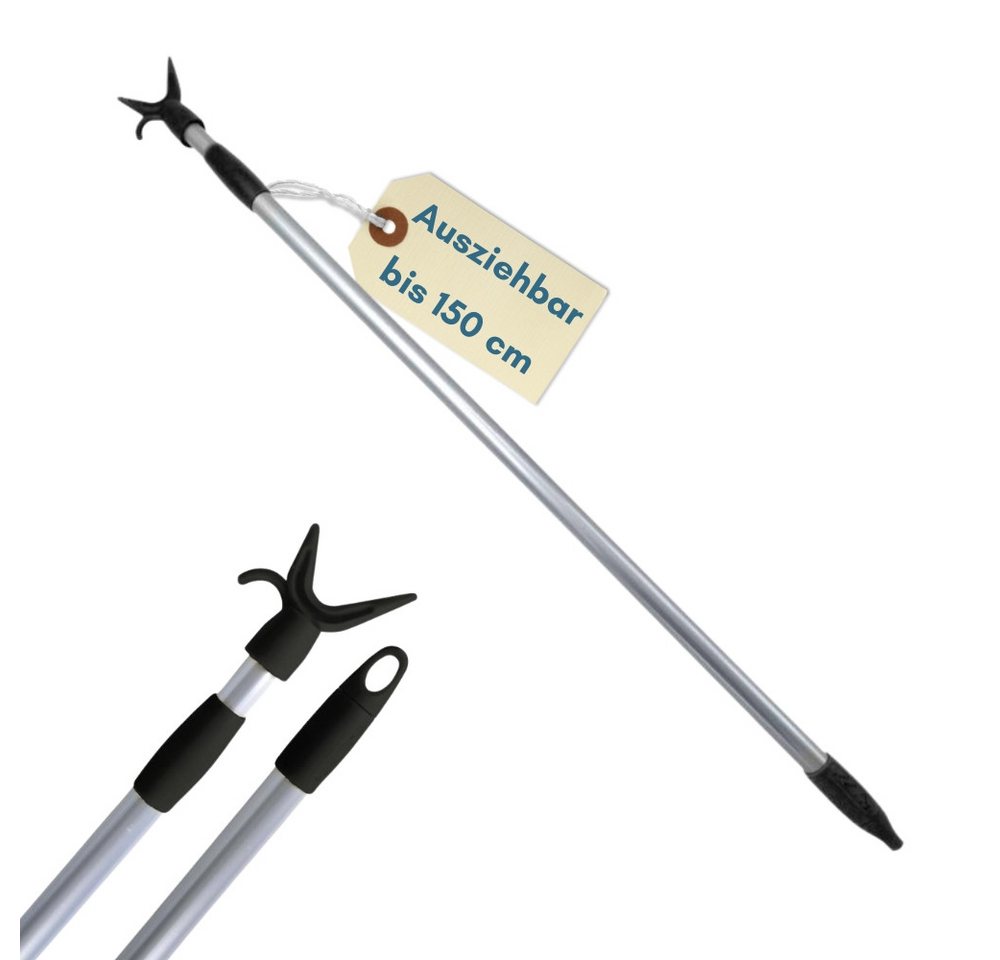 GarPet Garderobenstange Teleskopstange mit Haken Kleider Greifer Schrank Stange Ausziehbar von GarPet