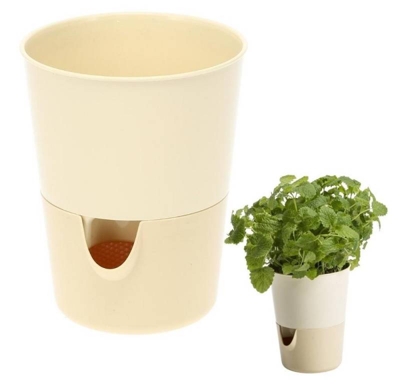 GarPet Kräutertopf Kräutertopf Küche Balkon Fensterbank Selbstbewässernd Kräuter Topf von GarPet