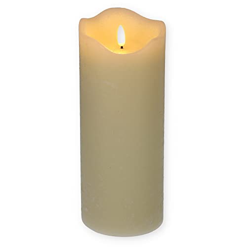 GarPet LED Echtwachskerze mit Timer Echtwachs Kerze Creme Weiß Batterie Flackereffekt beweglicher Flamme flammenlose Kerze batteriebetrieben 10 x 20 cm von GarPet