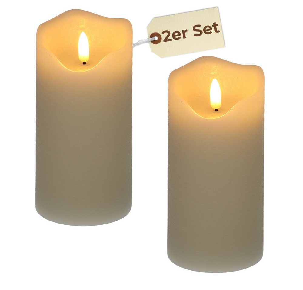 GarPet LED-Kerze 2x Led Echtwachskerzen Elektrische Kerzen batteriebetrieben 7,5 x 15cm GarPet LED-Kerze 2x Led Echtwachskerzen Elektrische Kerzen batteriebetrieben 7,5 x 15cm von GarPet