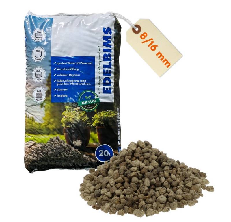 GarPet Pflanzgranulat Edelbims 20L 100% Natürlicher Bimsstein Bims Kies Drainage Substrat 8/16 mm von GarPet
