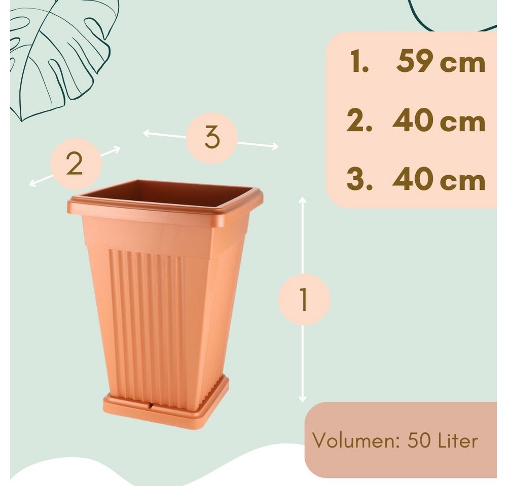 GarPet Pflanzkübel Pflanzkübel Groß Pflanzkübel Außen Blumenkübel Pflanztopf 60 GarPet Pflanzkübel Pflanzkübel Groß Pflanzkübel Außen Blumenkübel Pflanztopf 60 von GarPet