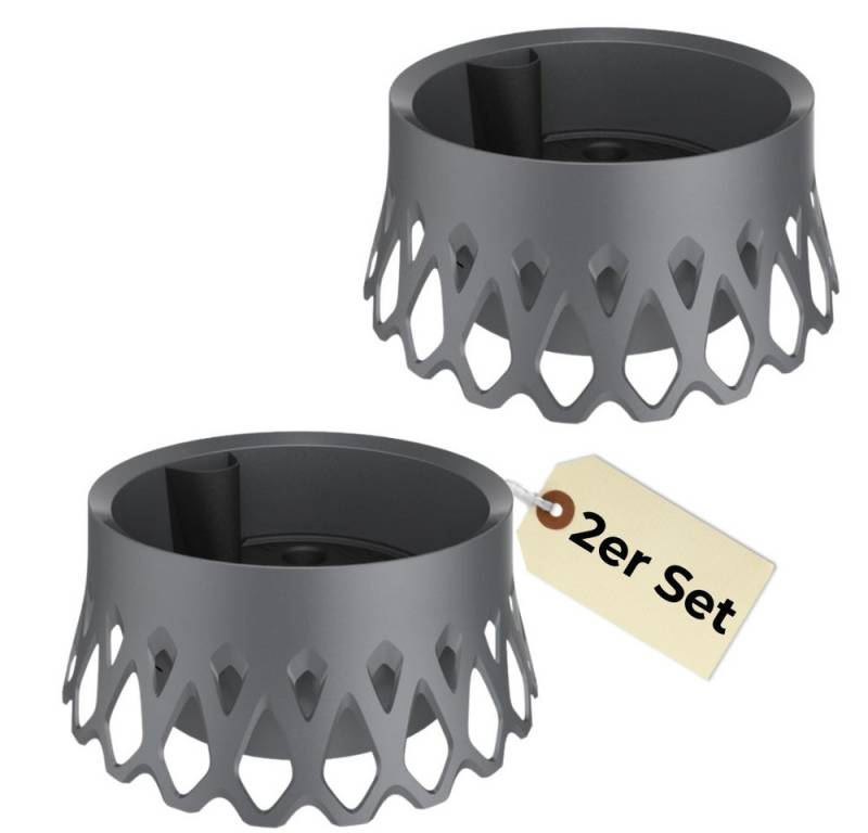 GarPet Pflanzschale 2x Grabschale für Friedhof Pflanzschale Grab Vase anthrazit Ø 40 von GarPet