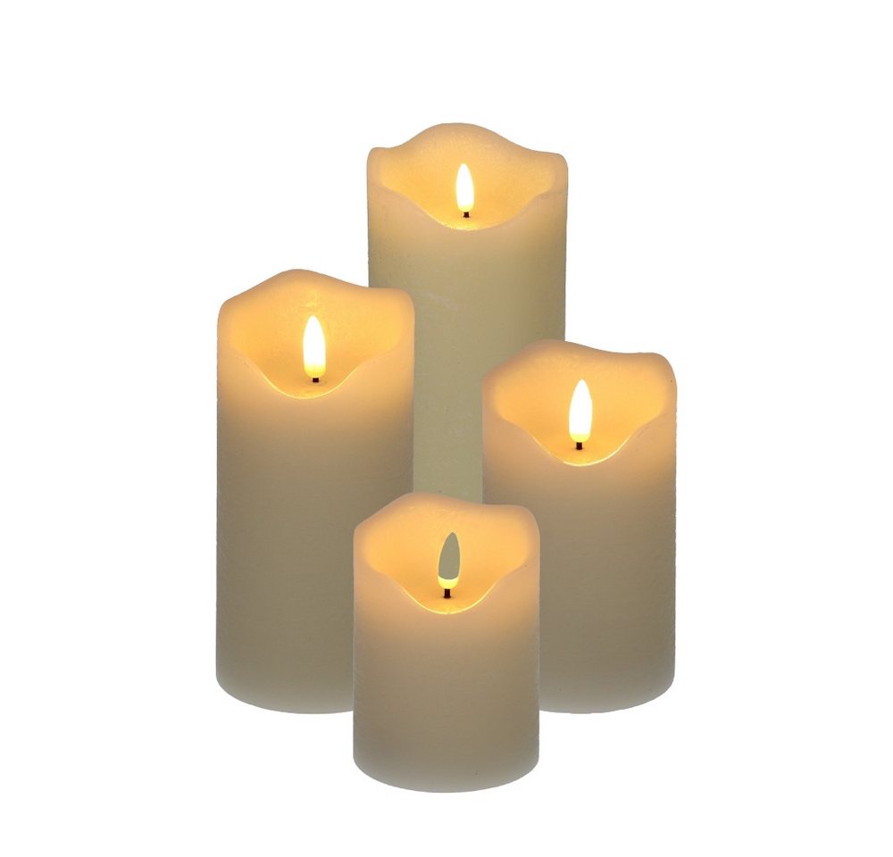 GarPet Tafelkerze LED Echtwachskerze 4er Set mit Timer Kerze Batterie Flackereffekt von GarPet
