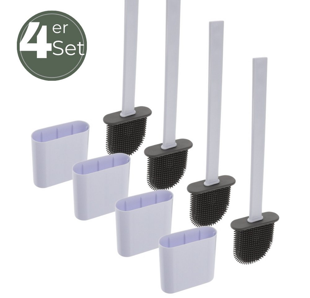 GarPet WC-Reinigungsbürste 4x Klobürste Silikon weiß Set Wandmontage Toilettenbürste GarPet WC-Reinigungsbürste 4x Klobürste Silikon weiß Set Wandmontage Toilettenbürste von GarPet