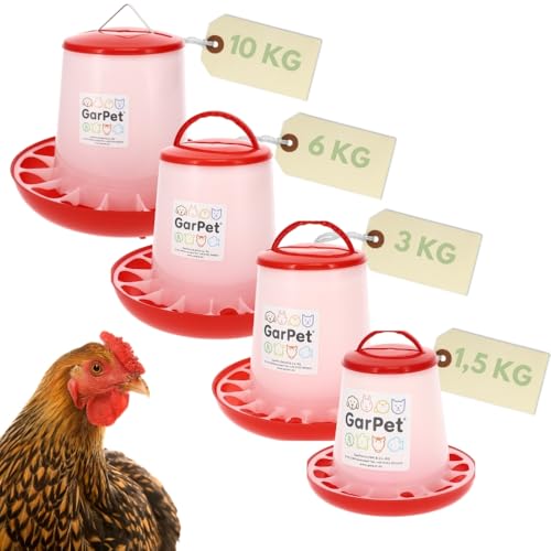 Geflügel Futterautomat 1,5 3 6 10 Kg Futterspender Futtertrog Hühner Wachteln Gänse Enten Trog von GarPet
