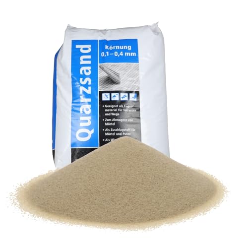 Quarzsand Feuergetrocknet 25 Kg 0,1-0,4 mm Sand Pflanzen Quarzsand Fugensand Strahlsand Buddelsand für Kaninchen Dachpappenbesandung von GarPet