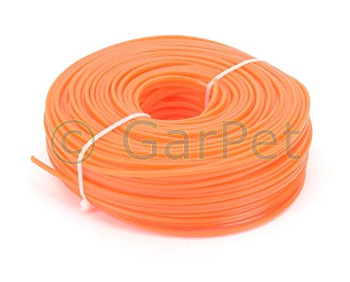 Trimmerfaden 4 Kant quadrat orange 1,3 mm 15 m von GarPet