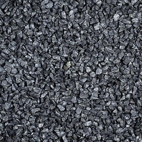 Kieselsteine Garten Zierkies Basalt 5-8 mm 25 kg Anthrazit Aquarium Kies Basaltsplitt Weg Steinteppich Zierstein Splitt von GarPet