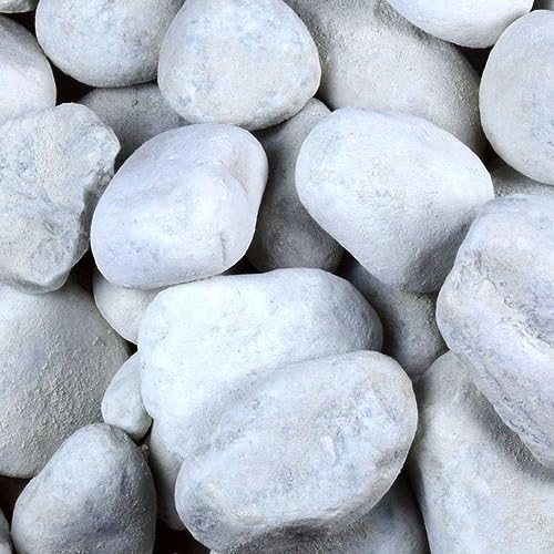 Kieselsteine Garten Zierkies 60-100 mm 25 kg Aquarium Kies Carrara Weiß Marmorkies Dekostein Gabion Steinteppich Zierstein Weiß von GarPet