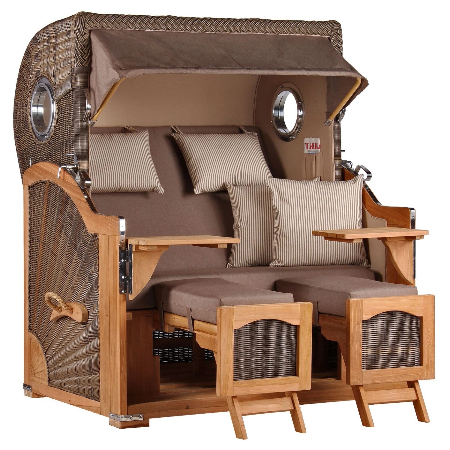 GarWoh Strandkorb Rantum Grande Teak PE Grey Dessin 534 GarWoh Strandkorb Rantum Grande Teak PE Grey Dessin 534 von GarWoh