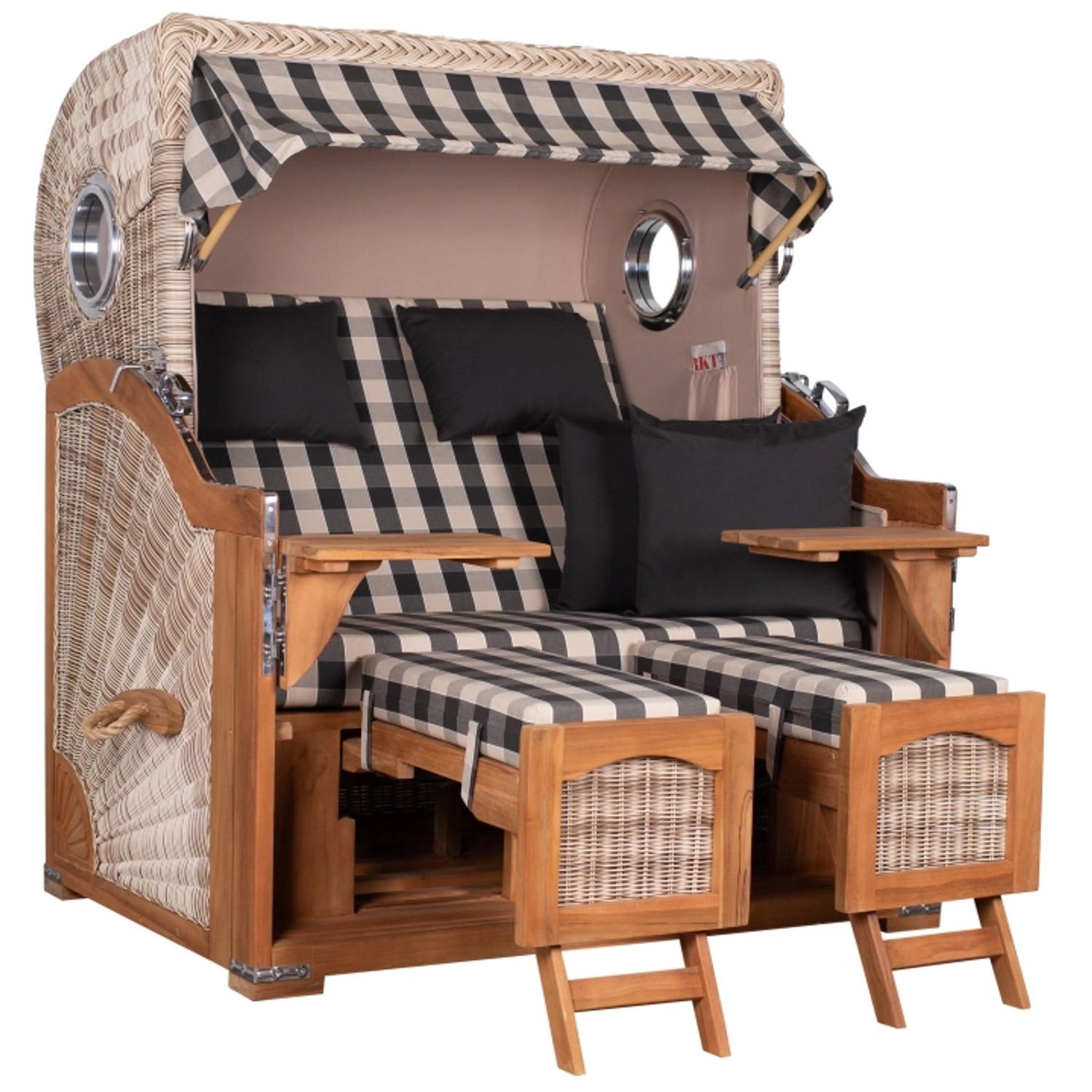 GarWoh Strandkorb Rantum Grande Teak PE Shell Dessin 505 GarWoh Strandkorb Rantum Grande Teak PE Shell Dessin 505 von GarWoh