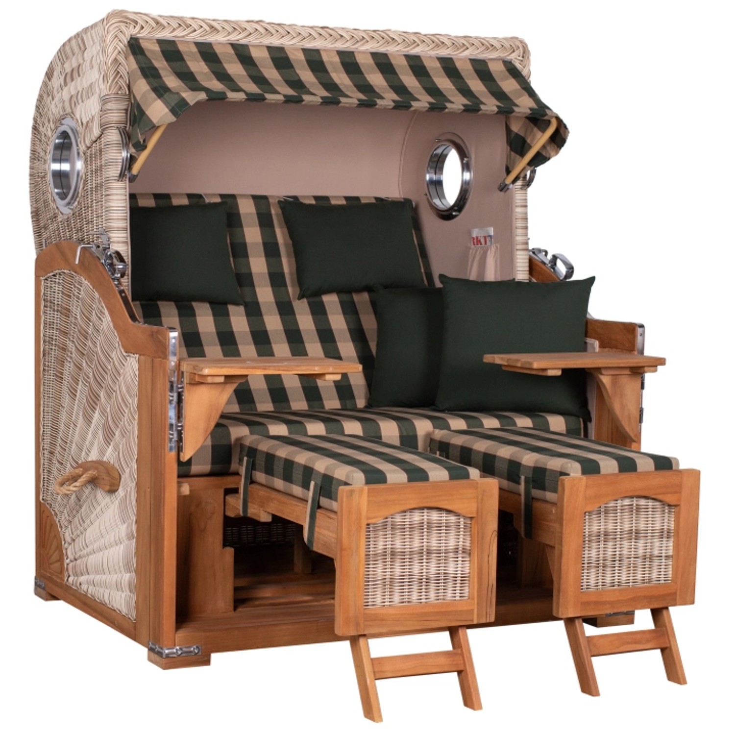 GarWoh Strandkorb Rantum Grande Teak PE Shell Dessin 506 GarWoh Strandkorb Rantum Grande Teak PE Shell Dessin 506 von GarWoh
