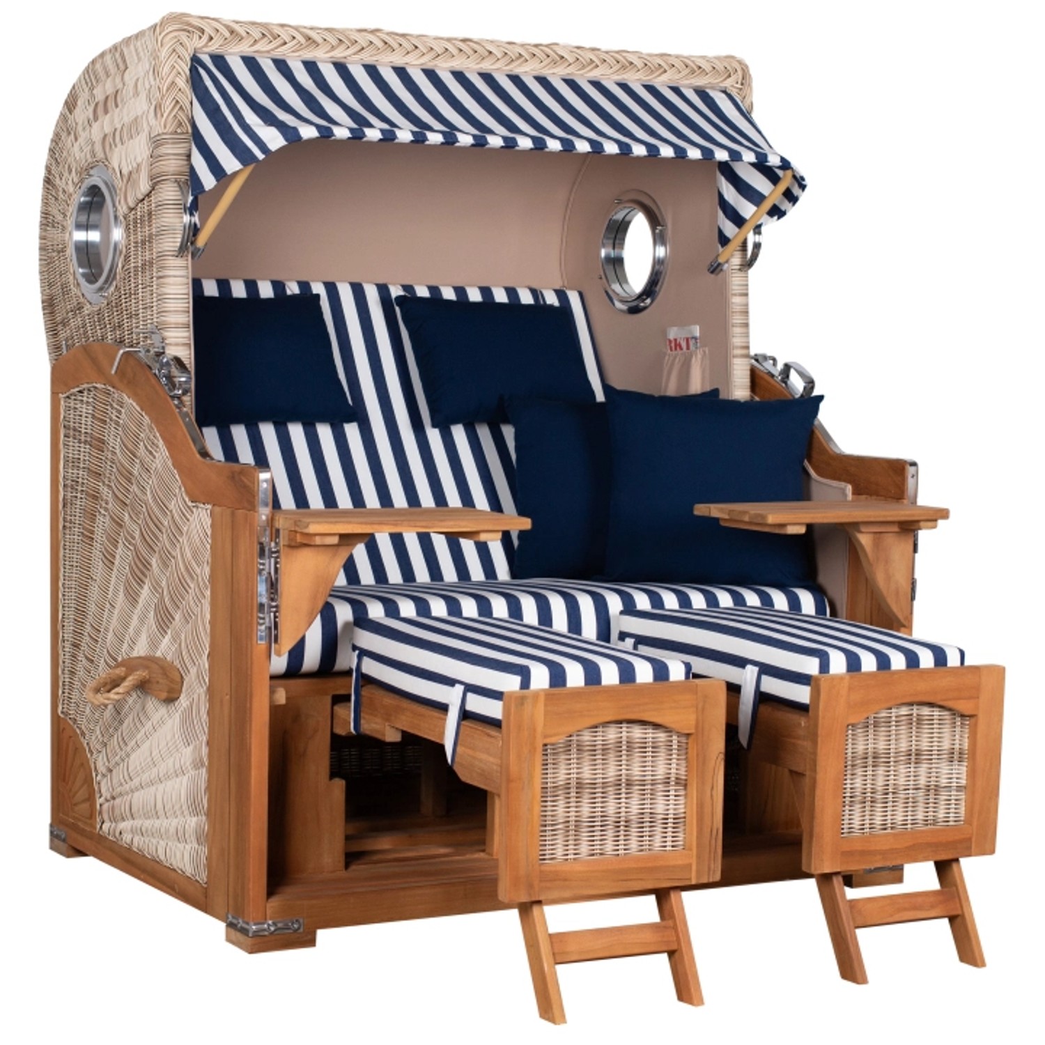 GarWoh Strandkorb Rantum Grande Teak PE Shell Dessin 518 GarWoh Strandkorb Rantum Grande Teak PE Shell Dessin 518 von GarWoh