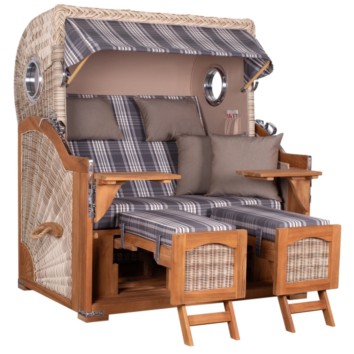 GarWoh Strandkorb Rantum Grande Teak PE Shell Dessin 522 GarWoh Strandkorb Rantum Grande Teak PE Shell Dessin 522 von GarWoh