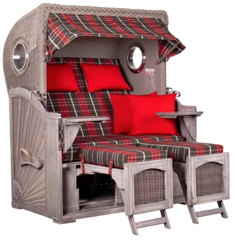 GarWoh Strandkorb Rantum Mahagoni Washed Grey PE Koboo Grey Dessin 529 GarWoh Strandkorb Rantum Mahagoni Washed Grey PE Koboo Grey Dessin 529 von GarWoh