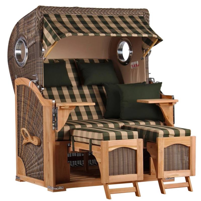 GarWoh Strandkorb Rantum Teak PE Grey Dessin 506 von GarWoh