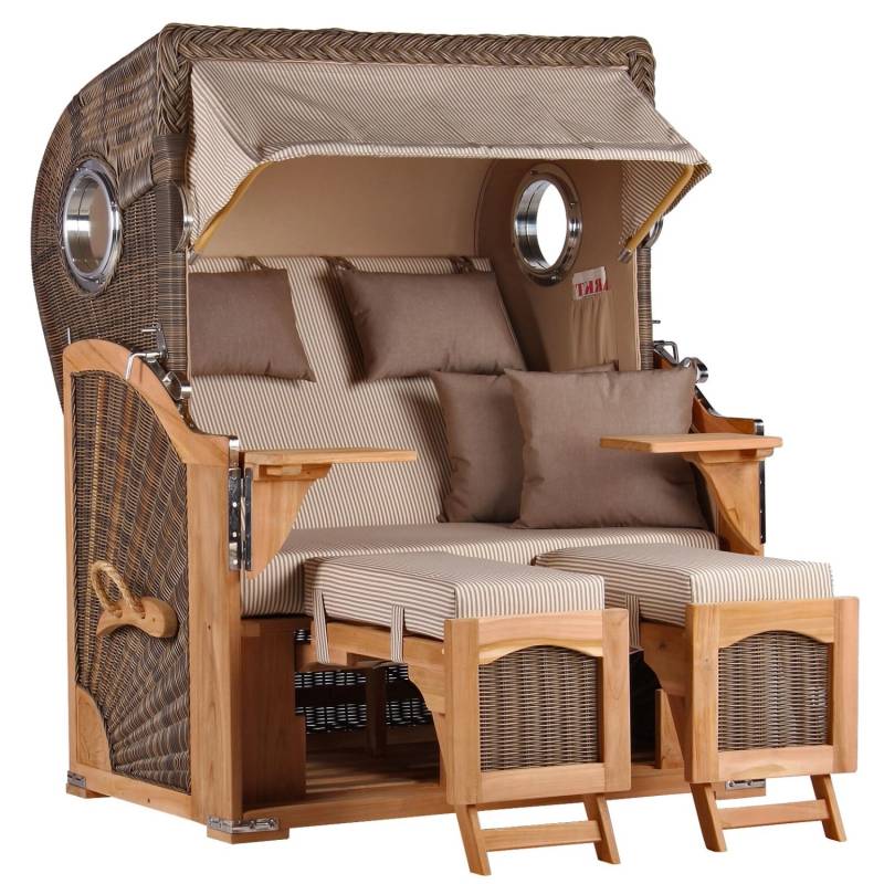 GarWoh Strandkorb Rantum Teak PE Grey Dessin 510 von GarWoh
