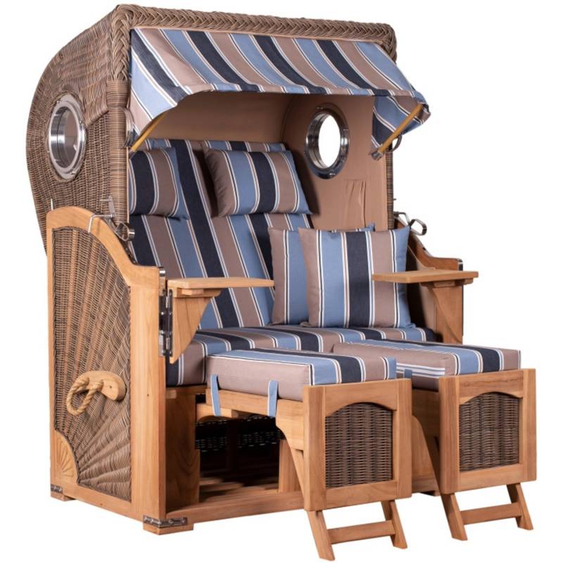 GarWoh Strandkorb Rantum Teak PE Grey Dessin 580 von GarWoh