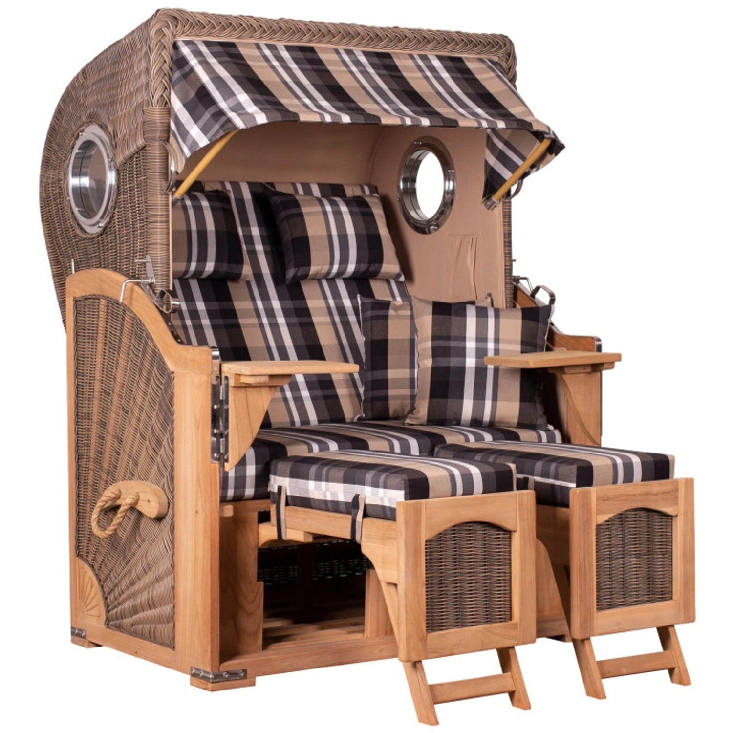 GarWoh Strandkorb Rantum Teak PE Grey Dessin 583 GarWoh Strandkorb Rantum Teak PE Grey Dessin 583 von GarWoh