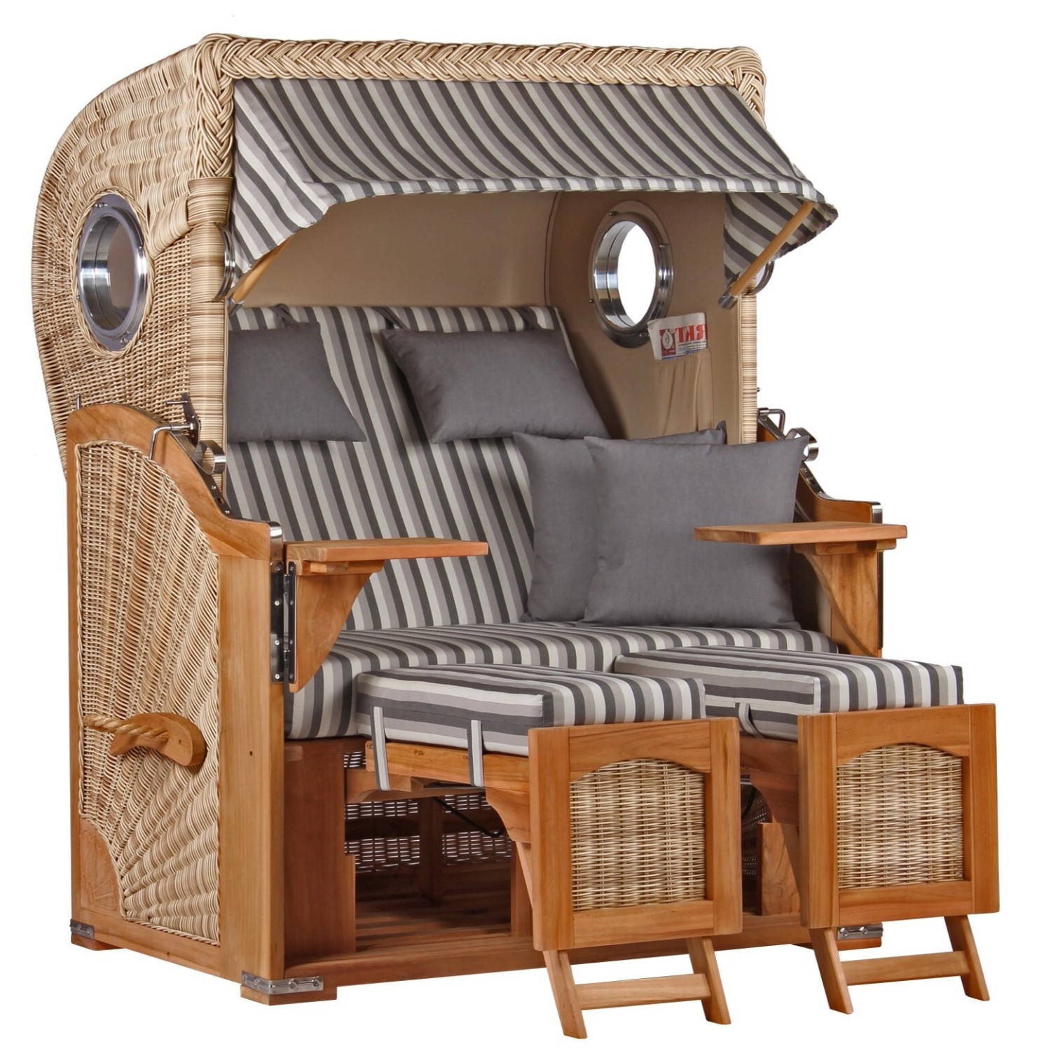 GarWoh Strandkorb Rantum Teak PE Shell Dessin 545 GarWoh Strandkorb Rantum Teak PE Shell Dessin 545 von GarWoh