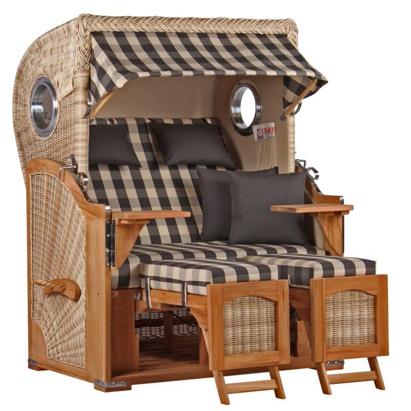 GarWoh Strandkorb Rantum Teak PE shell Dessin 505 von GarWoh