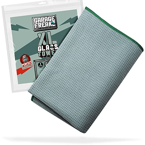 Garage Freaks Auto Glastuch - XL Glass Towel - Waffeltuch für Glas groß 50x80cm 400GSM - Mikrofasertuch für streifenfreies Reinigen von Autoscheiben von Garage Freaks