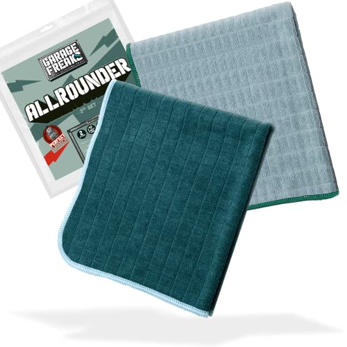 Garage Freaks Auto Mikrofasertuch 2er Pack - Allrounder Profituch 40x40cm, 380 GSM - Das universal Autotuch für Innenraum und Lackpflege oder als Poliertuch - 2er Set von Garage Freaks